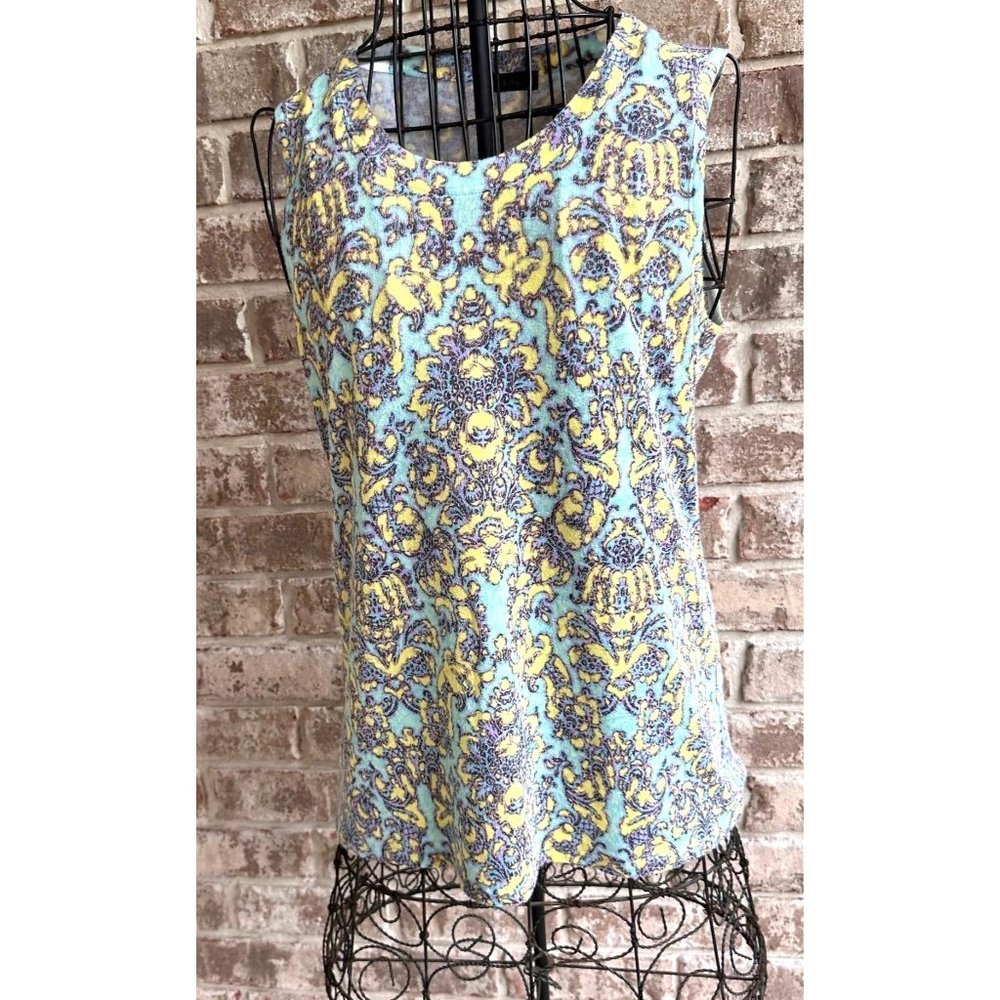 Vintage Nally Millie  Sleeveless Top Sz S?  Abstract Geometric Scoop Nec…